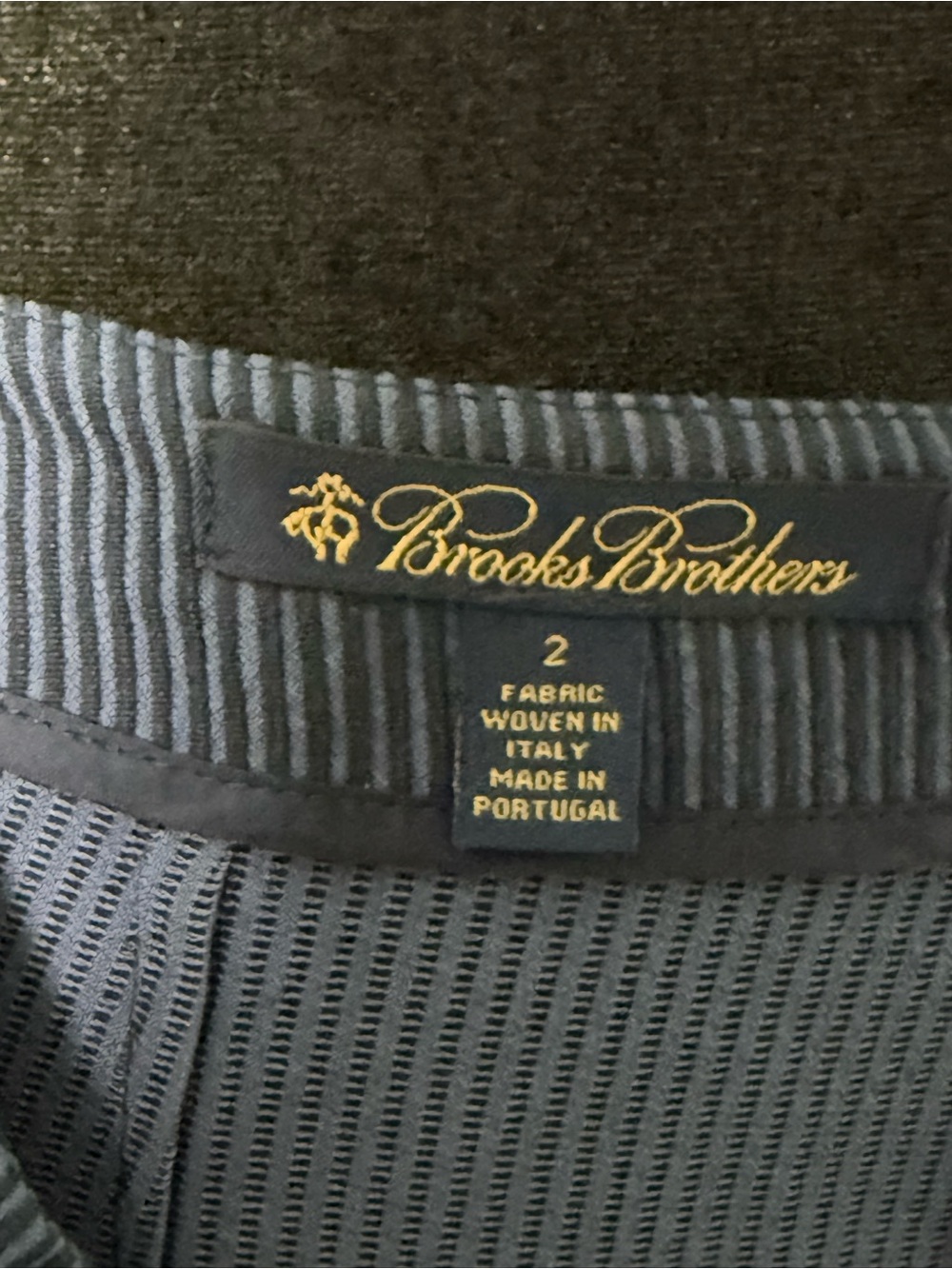 Brooks Brothers Navy Pinstripe Dress Pants With Side Zip Imported Fabric Size 2 - Picture 11 of 12